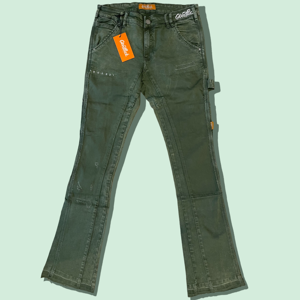Olive Green Flare “Work Pants” – The Good Luck Brand