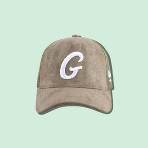 Big G Olive Green “Suede” Trucker Hat