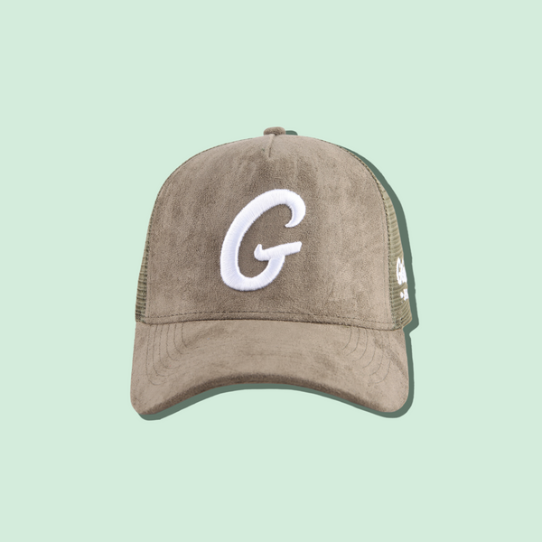 Big G Olive Green “Suede” Trucker Hat